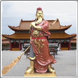 拖刀關公銅像|鑄銅拖刀關公