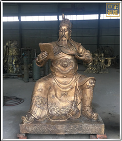 2米讀書關公銅像