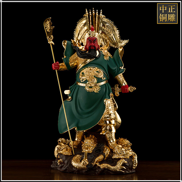 純銅鎏金關公銅像