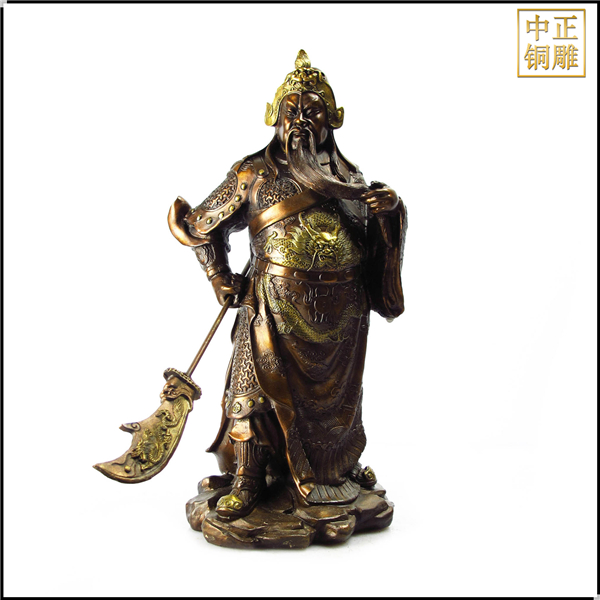 鑄造紫銅色關公雕塑.jpg 鑄造紫銅色關公雕塑.jpg